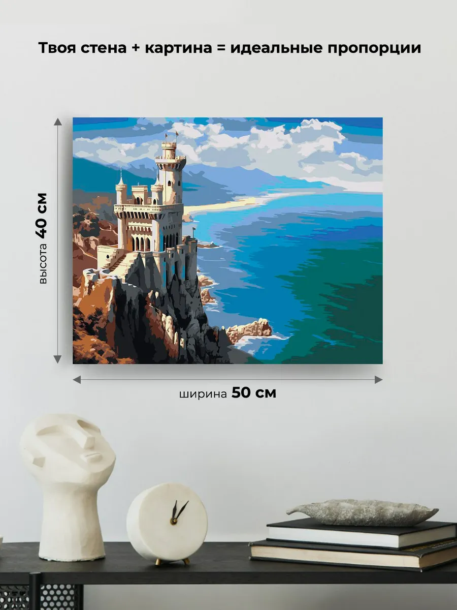Картина по номерам «Море: Замок на скалистом берегу» — картинка 3