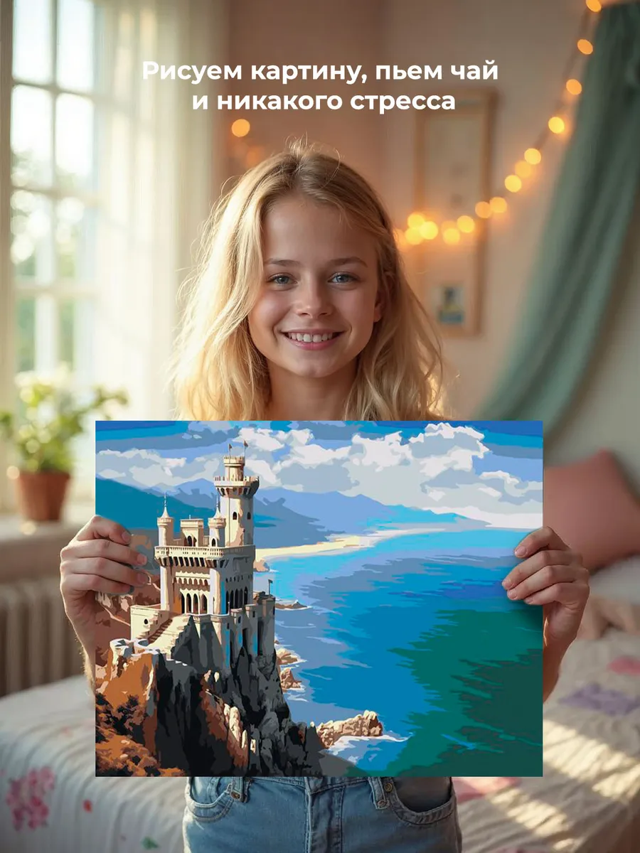 Картина по номерам «Море: Замок на скалистом берегу» — картинка 6