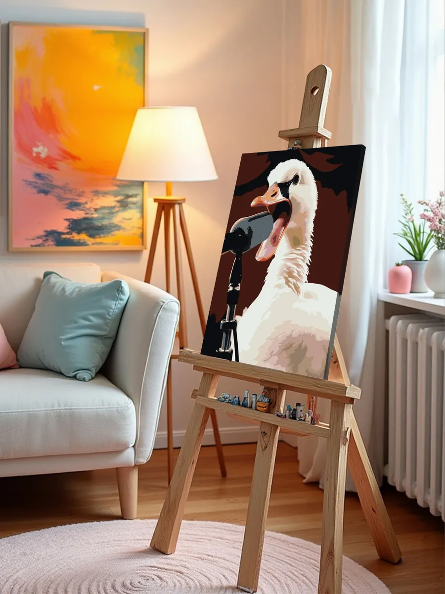 Картина по номерам «Гусь в микрофон кричусь» — картинка 9