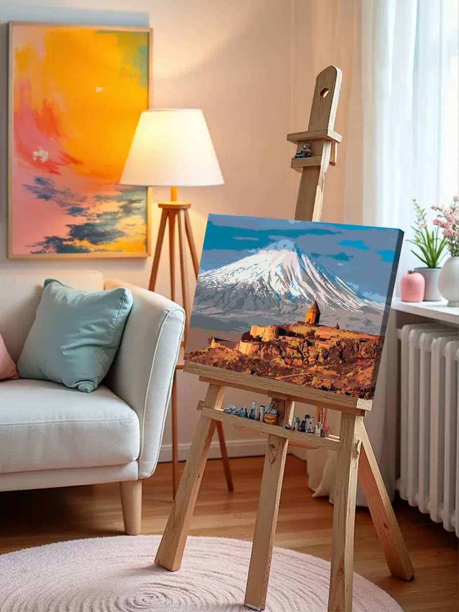 Картина по номерам «Армения: монастырь Хор Вирап и вид на Арарат» — картинка 9