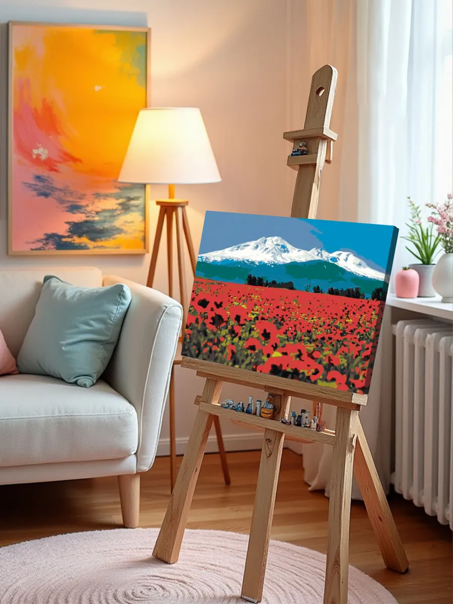 Картина по номерам «Армения: цветущие маки с видом на Арарат 2» — картинка 9