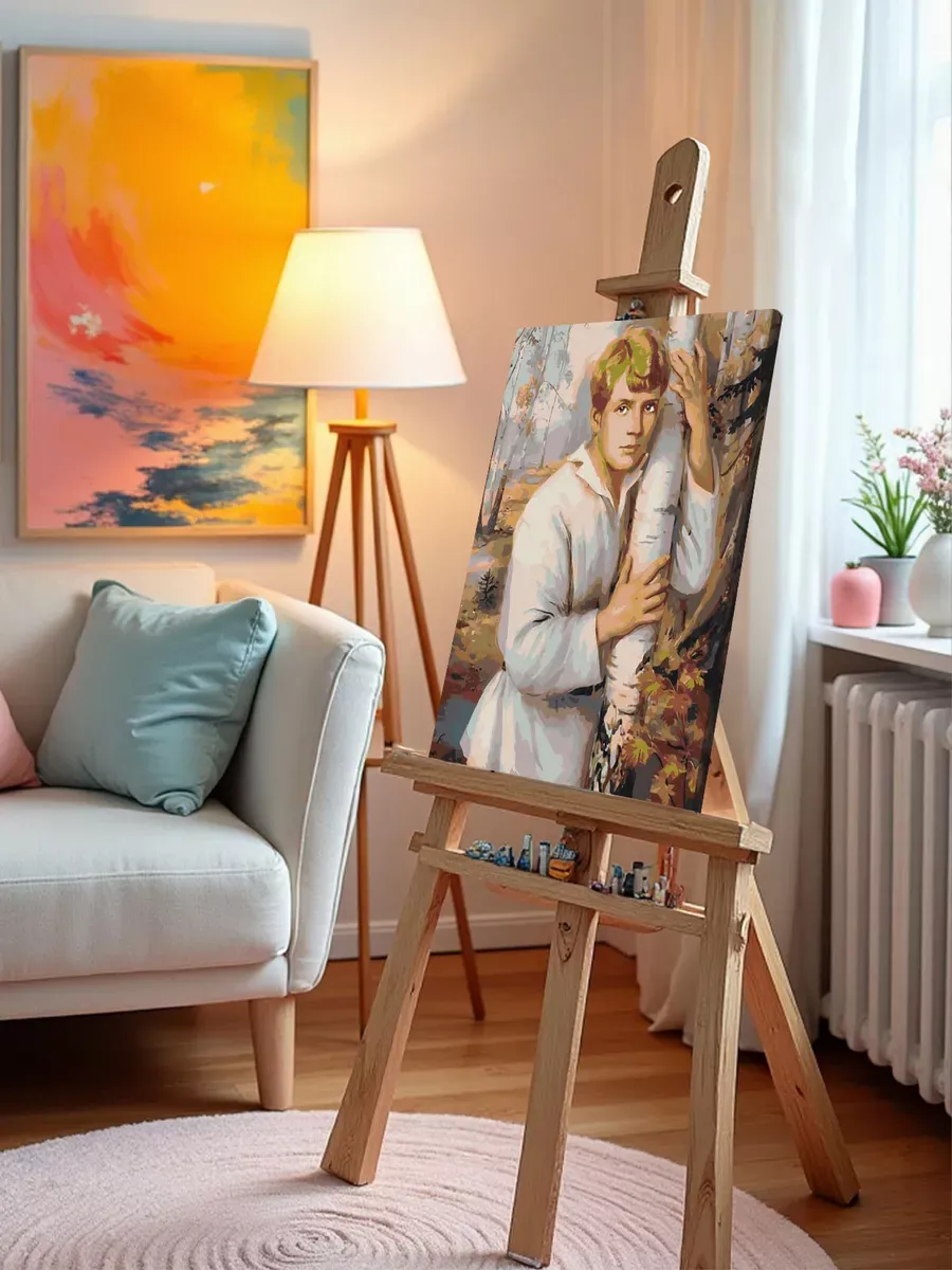 Картина по номерам «Поэт Сергей Есенин обнимает березку» — картинка 9