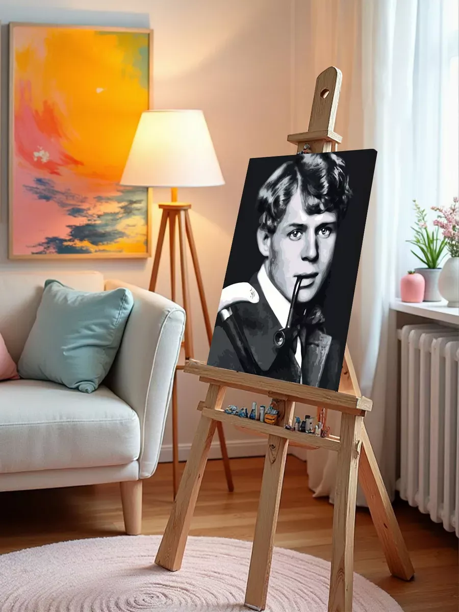 Картина по номерам «Поэт Сергей Есенин с трубкой» — картинка 9