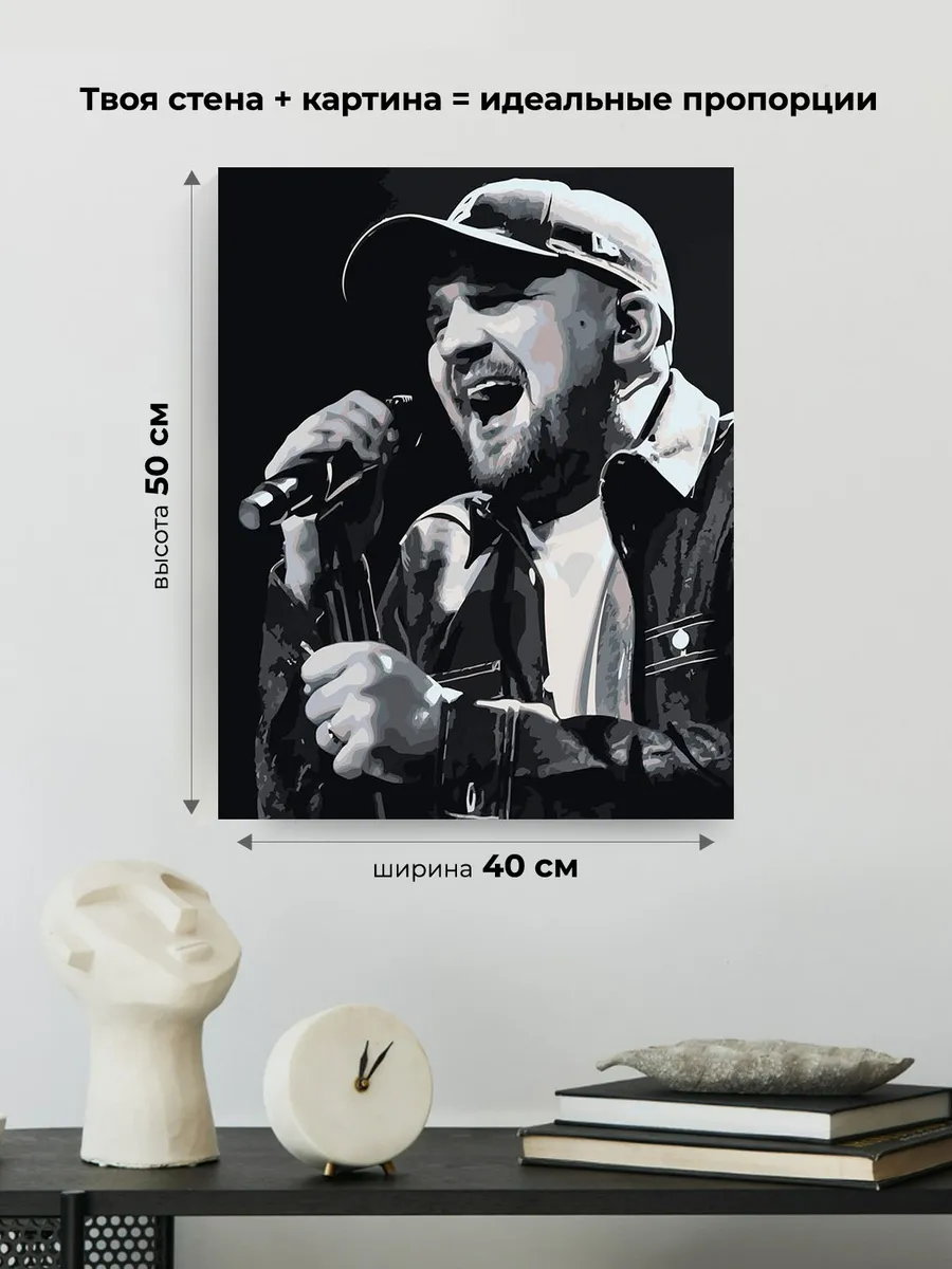 Картина по номерам «Рэпер Баста Василий Вакуленко 9» — картинка 3