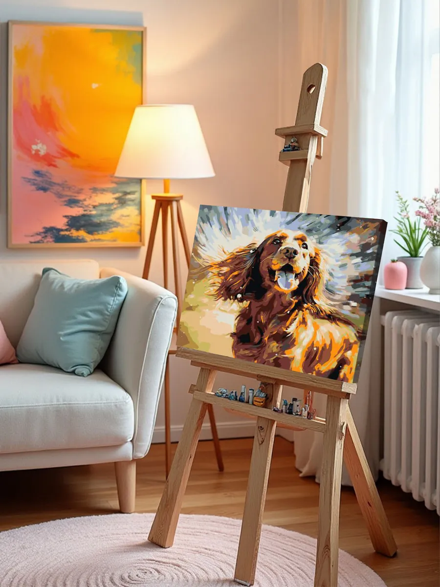 Картина по номерам «Собака Спаниель и брызги воды» — картинка 9