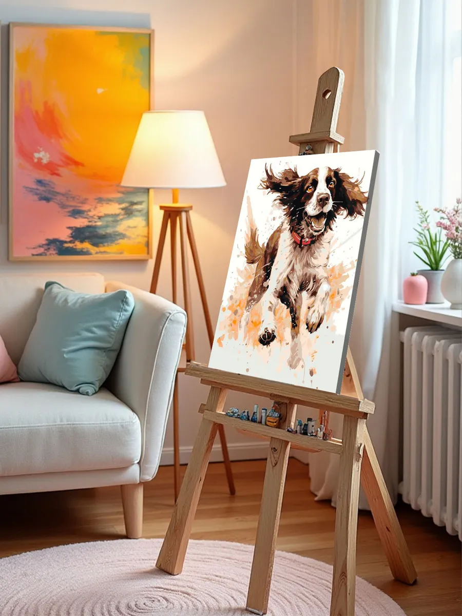 Картина по номерам «Собака Спаниель в прыжке» — картинка 9