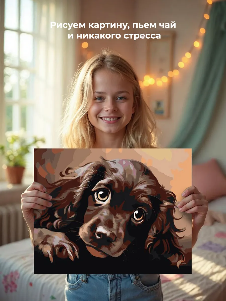 Картина по номерам «Собака Спаниель милый щенок» — картинка 6