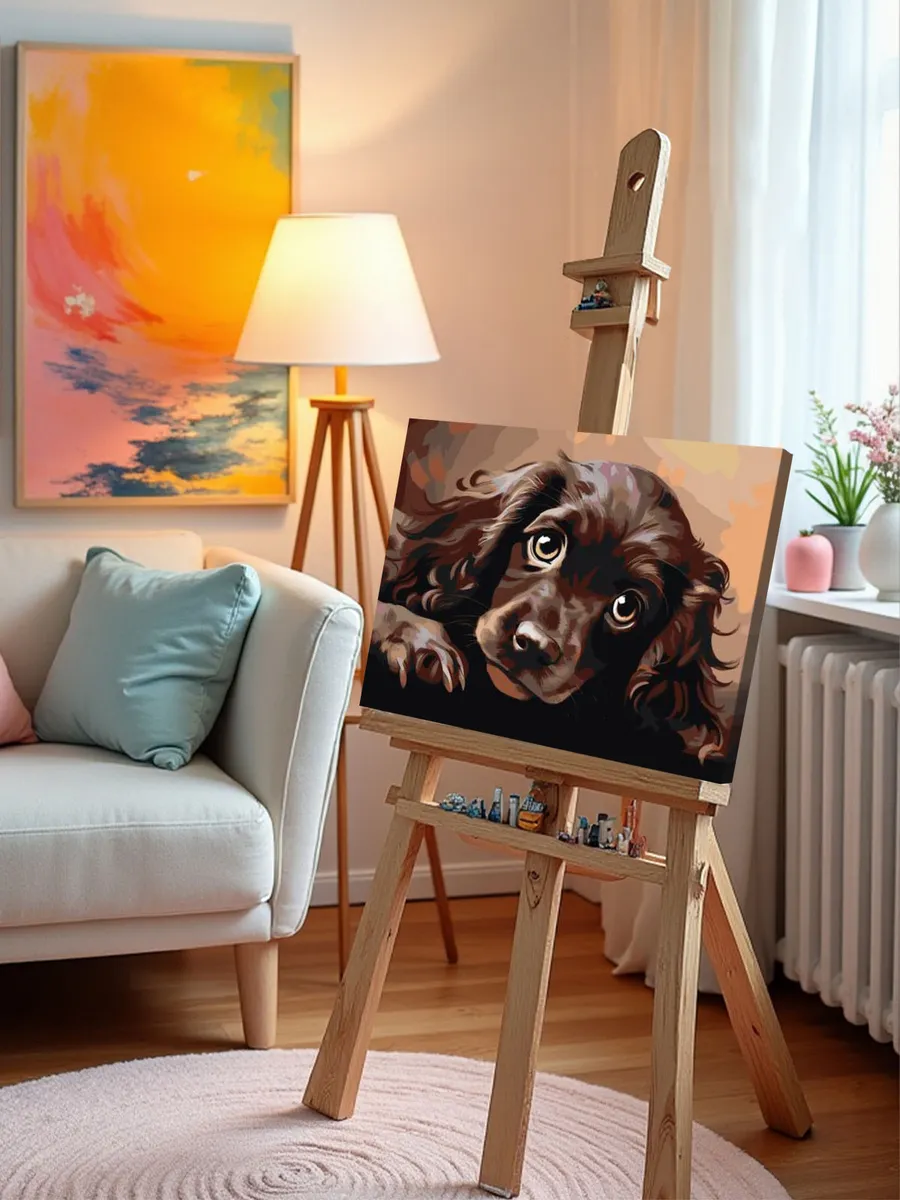 Картина по номерам «Собака Спаниель милый щенок» — картинка 9