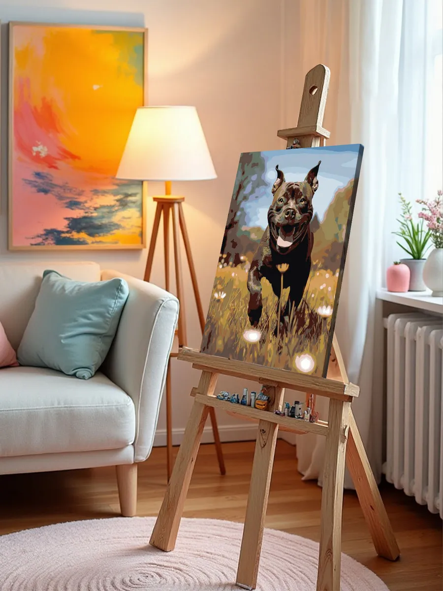 Картина по номерам «Собака Стаффорд (Стаффордширский терьер) 2» — картинка 9