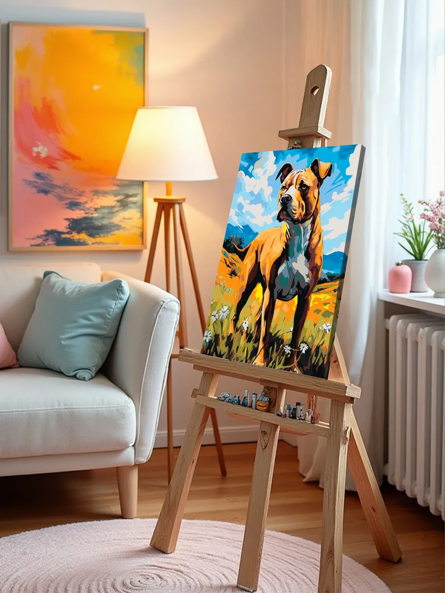 Картина по номерам «Собака Стаффорд (Стаффордширский терьер) 4» — картинка 9