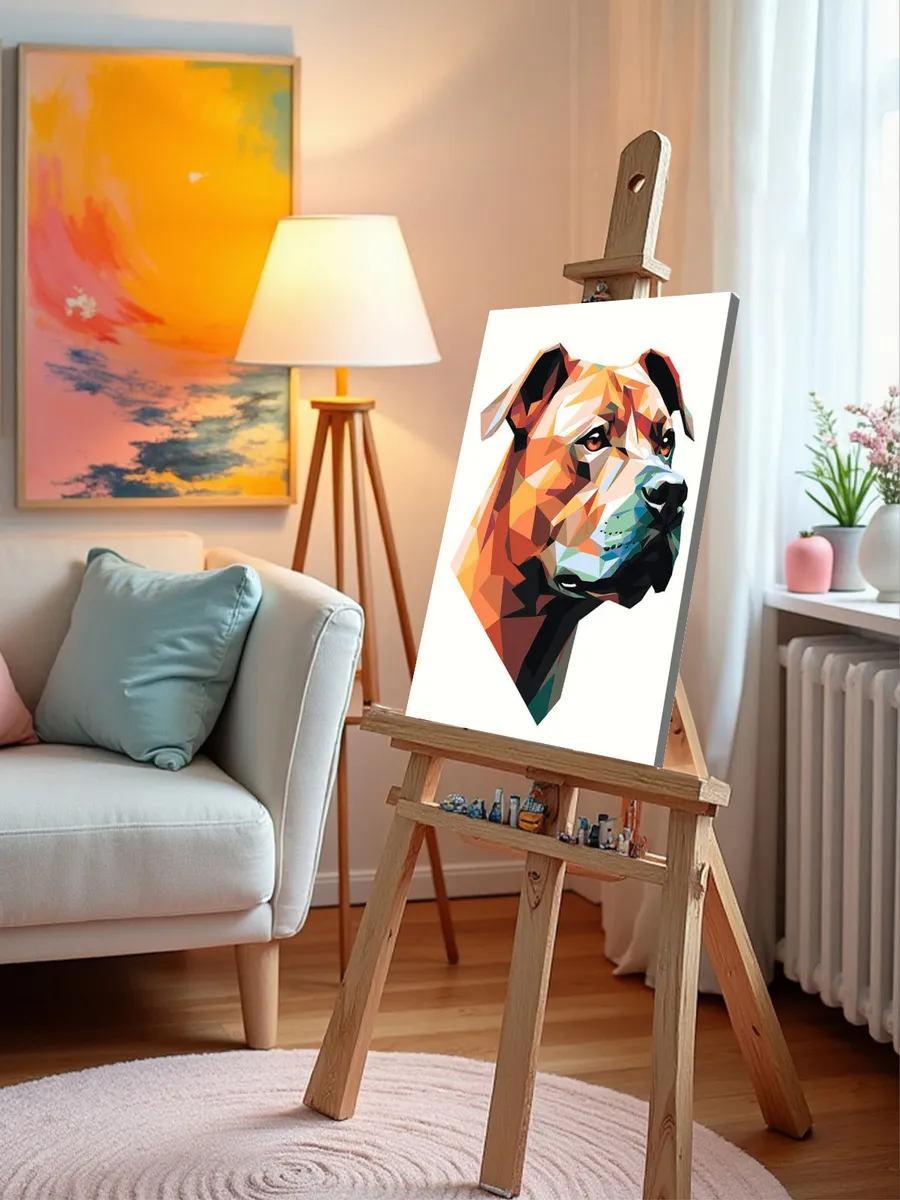 Картина по номерам «Собака Стаффорд (Стаффордширский терьер) арт 2» — картинка 9