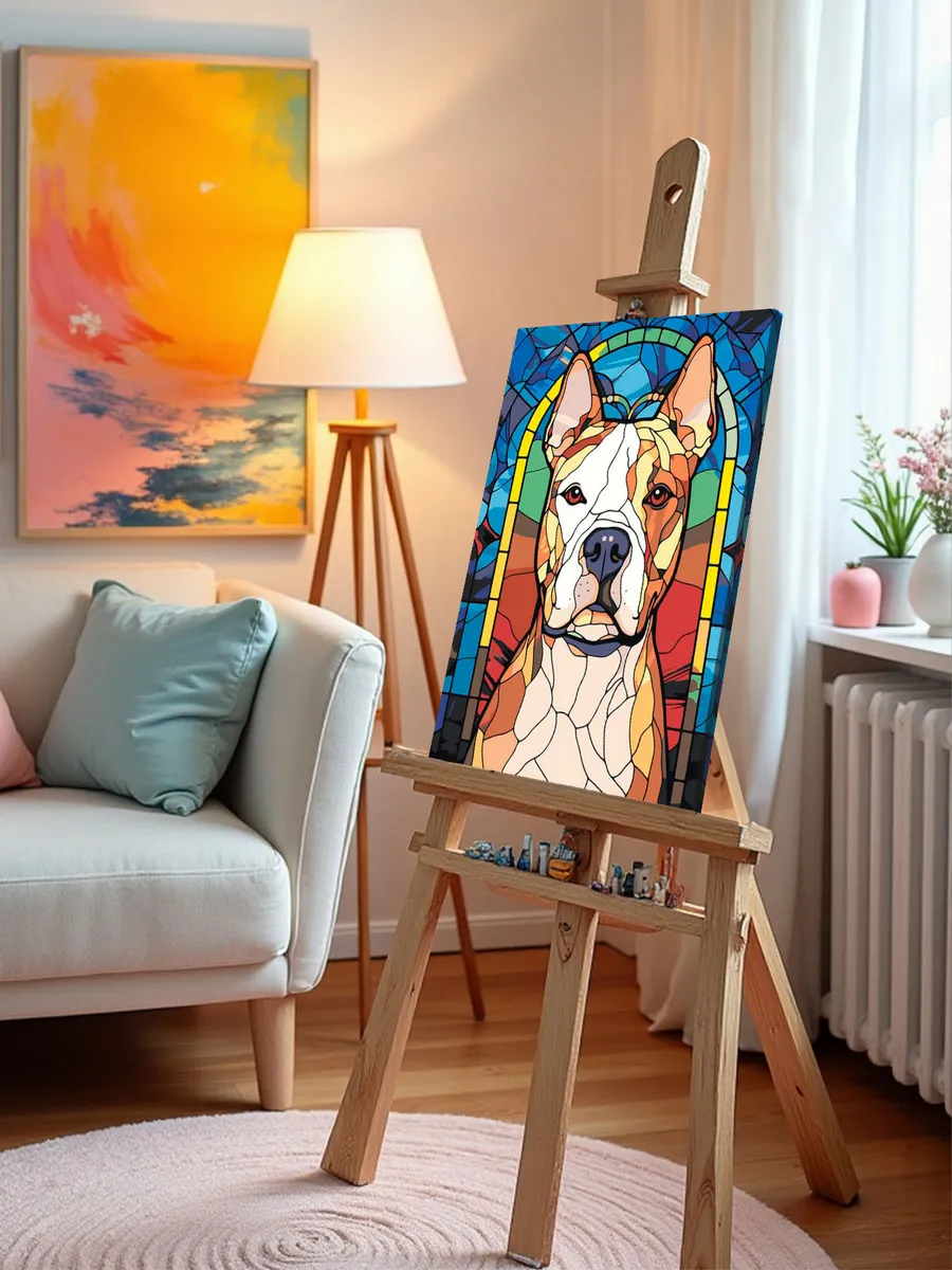 Картина по номерам «Собака Стаффорд (Стаффордширский терьер) арт 3» — картинка 9