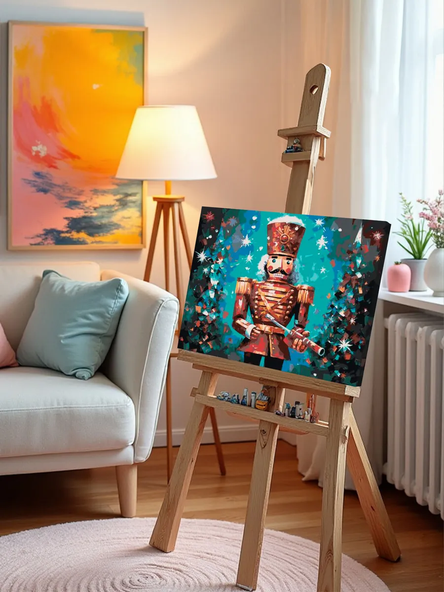 Картина по номерам «Рождество: Щелкунчик под елками» — картинка 10