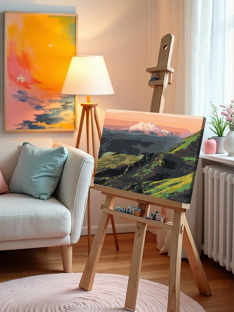 Картина по номерам «Пейзаж гора Эльбрус на рассвете» — картинка 9