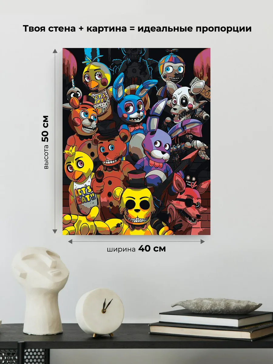 Картина по номерам «Фнаф Five nights at Freddy's Аниматроники» — картинка 3