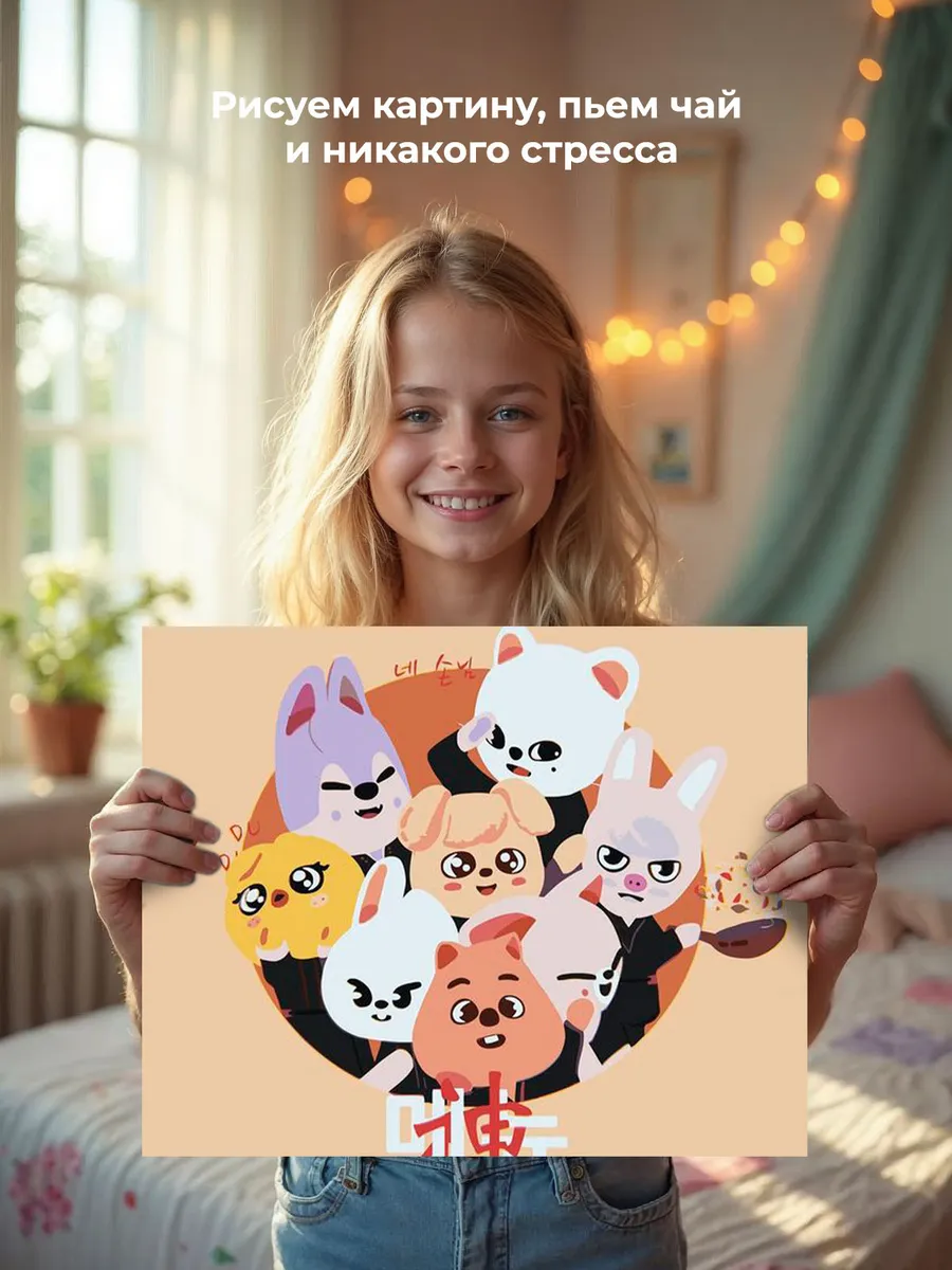 Картина по номерам «Stray Kids Стрей Кидс KPOP кпоп: Аниме» — картинка 6