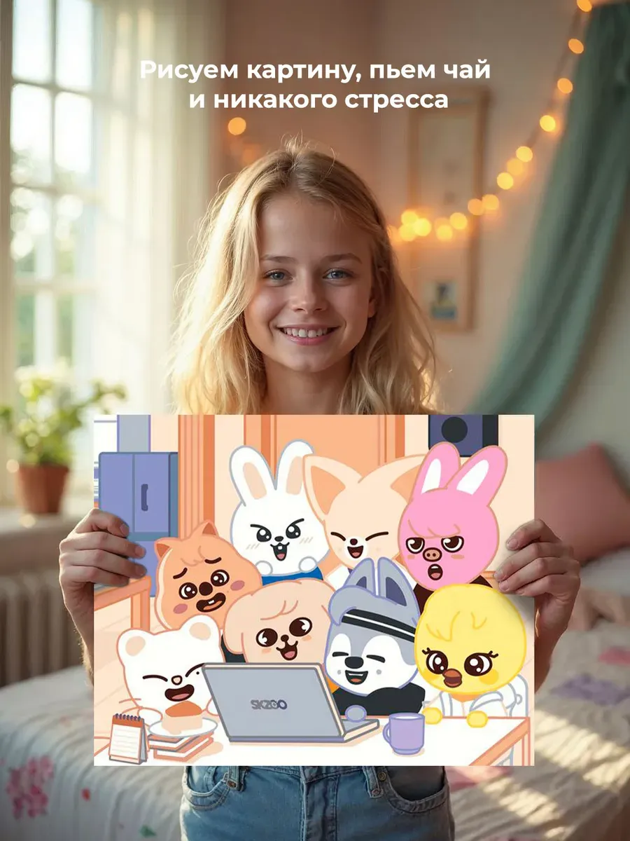 Картина по номерам «Stray Kids Стрей Кидс KPOP кпоп: Аниме» — картинка 6