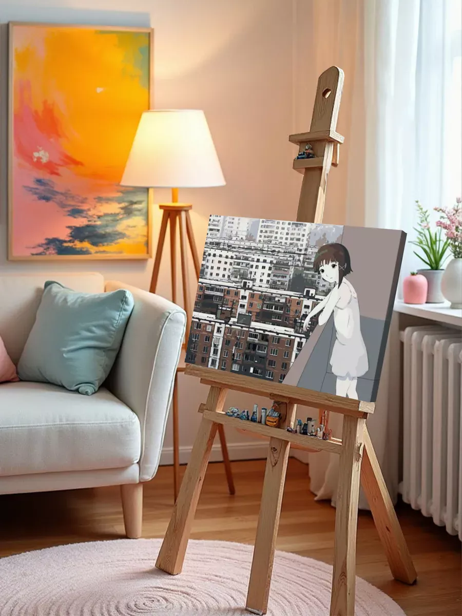 Картина по номерам «Панельки родные и аниме девушка 40х50» — картинка 10