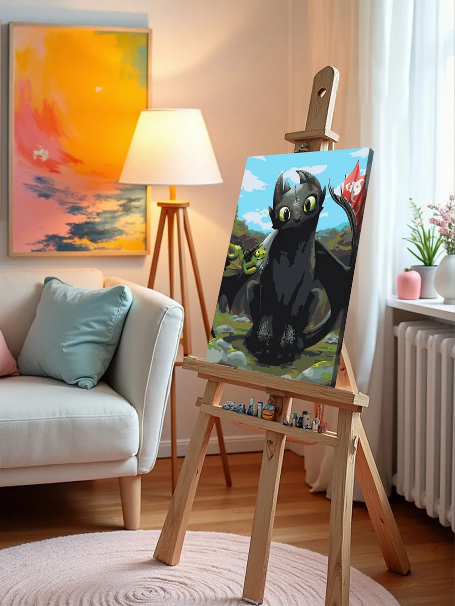 Картина по номерам «Как приручить дракона: Беззубик 40х50» — картинка 9