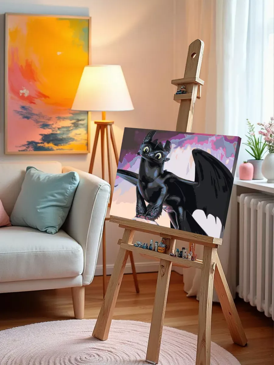 Картина по номерам «Как приручить дракона: Беззубик 40х50» — картинка 9