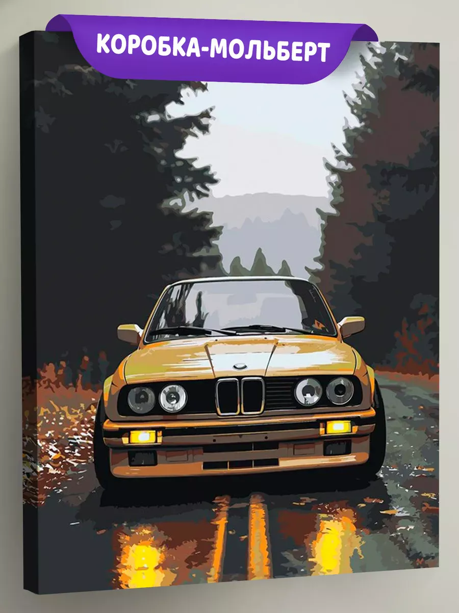 Картина по номерам «Машина BMW на дороге в лесу 40х50» Картина по номерам «Машина BMW на дороге в лесу 40х50»