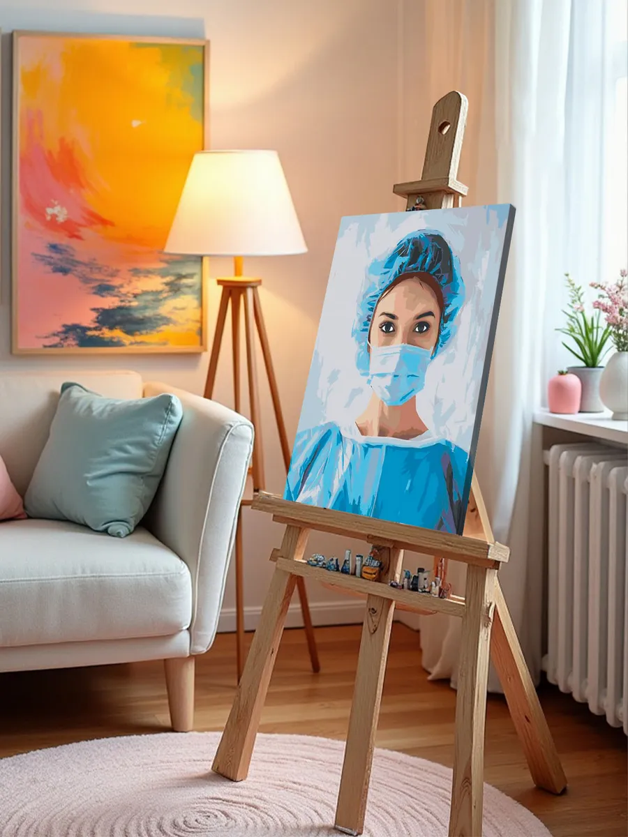 Картина по номерам «Медицина: девушка врач 40х50» — картинка 9