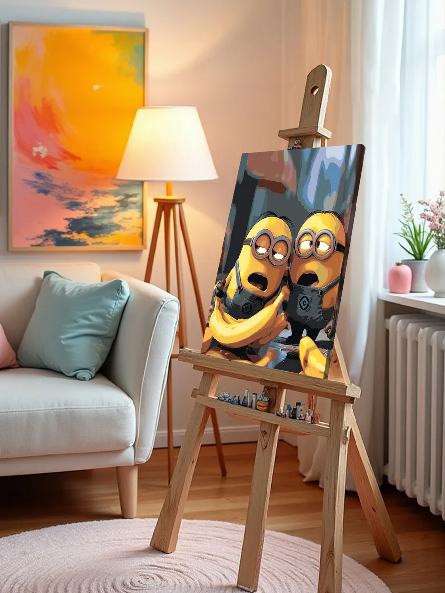 Картина по номерам «Миньоны и бананы, мульт Гадкий я 40х50» — картинка 9
