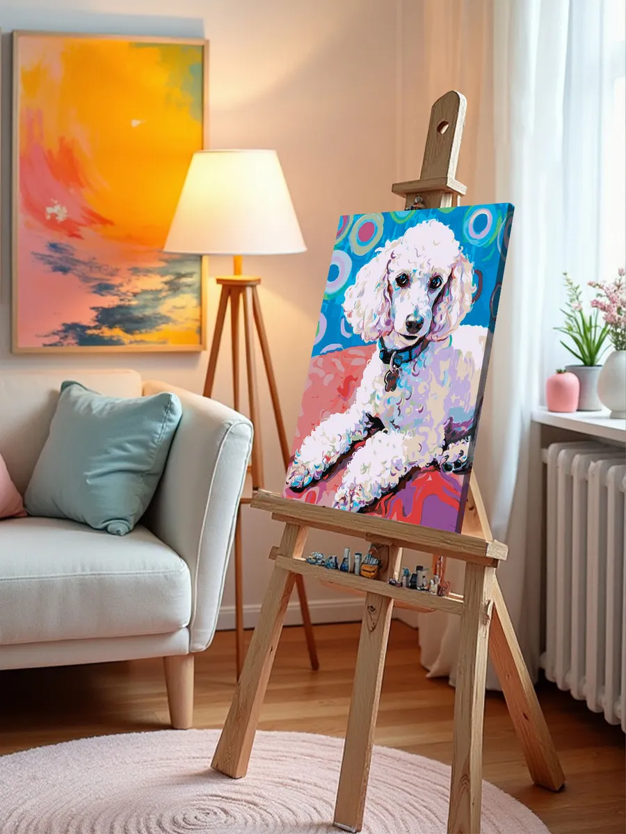 Картина по номерам «Собака пудель в стиле Ван Гога 40х50» — картинка 10