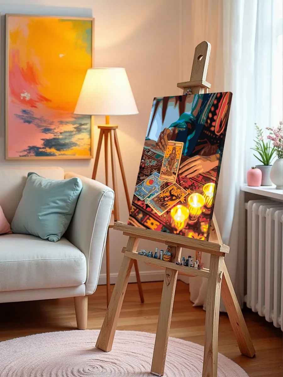 Картина по номерам «Карты таро и девушка, мистика гадание» — картинка 10