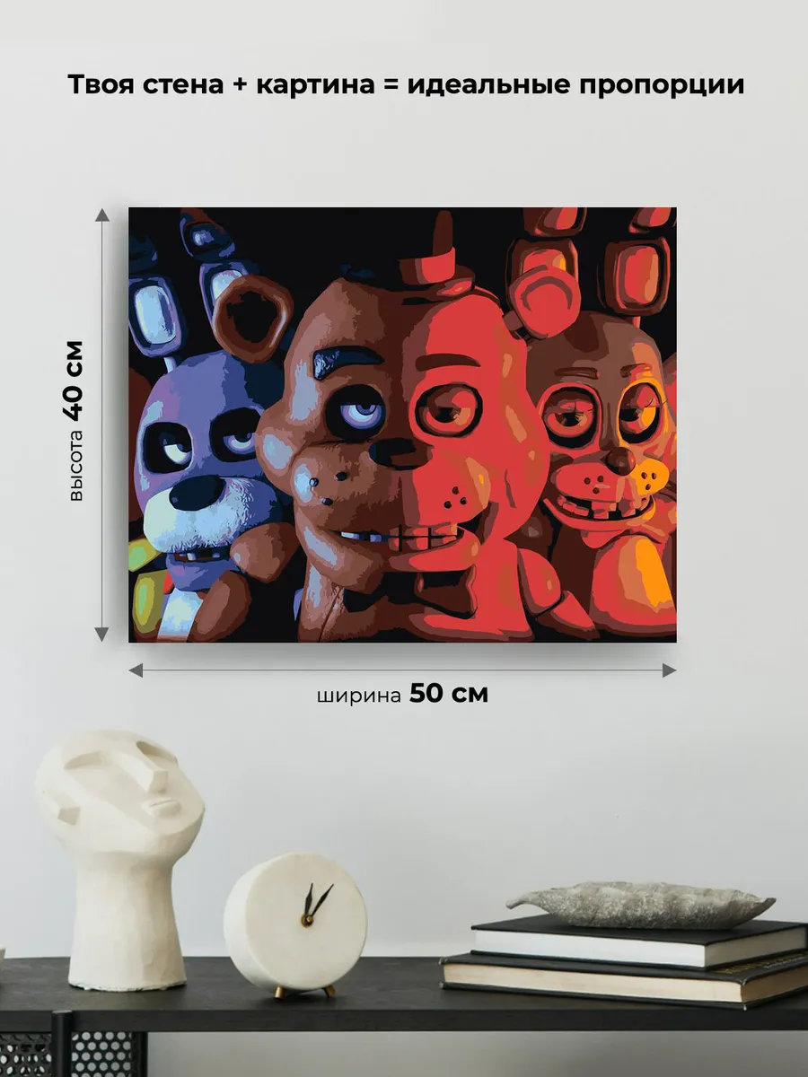 Картина по номерам «Фнаф Five nights at Freddy's Аниматроники» — картинка 3