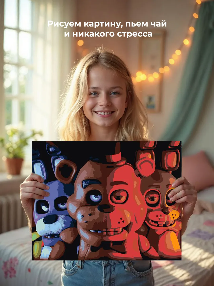 Картина по номерам «Фнаф Five nights at Freddy's Аниматроники» — картинка 6