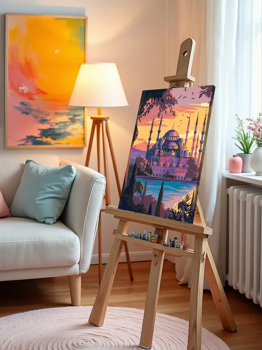 Картина по номерам «Город Стамбул, Турция: мечеть на закате» — картинка 9