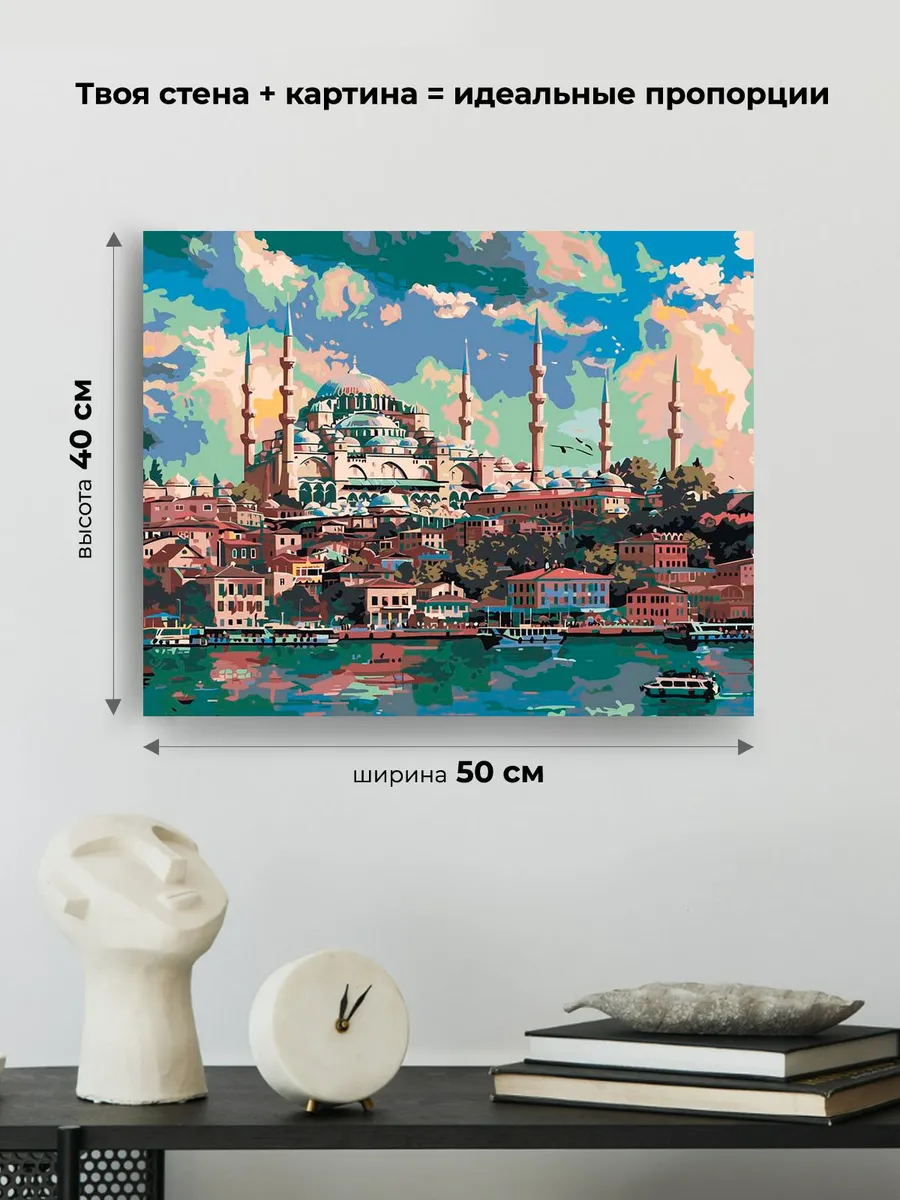 Картина по номерам «Город Стамбул, Турция: мечеть 40x50» — картинка 3