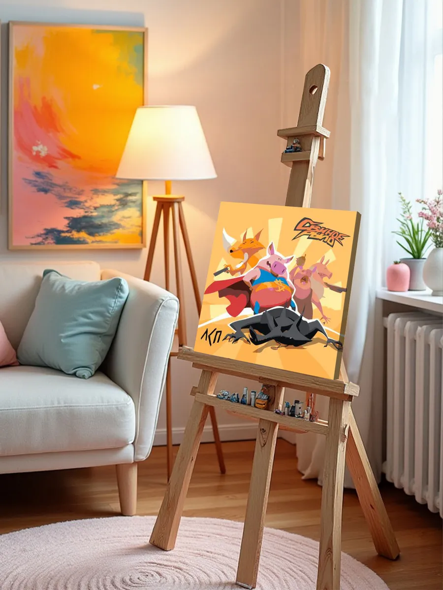 Картина по номерам «Рэпер ЛСП LSP: альбом Свиное рыло 40x40» — картинка 9