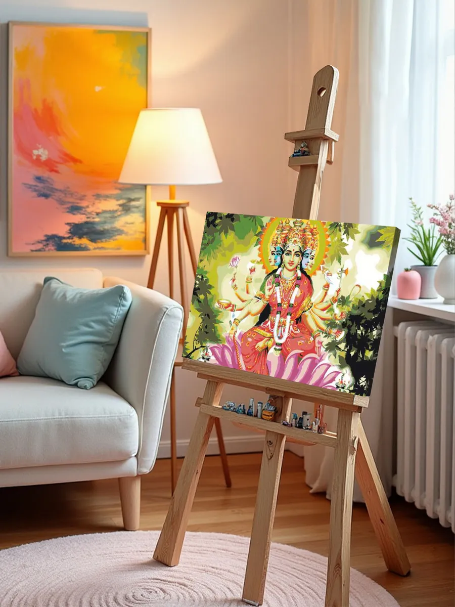 Картина по номерам «Религия индуизм: богиня Лакшми на лотосе» — картинка 9