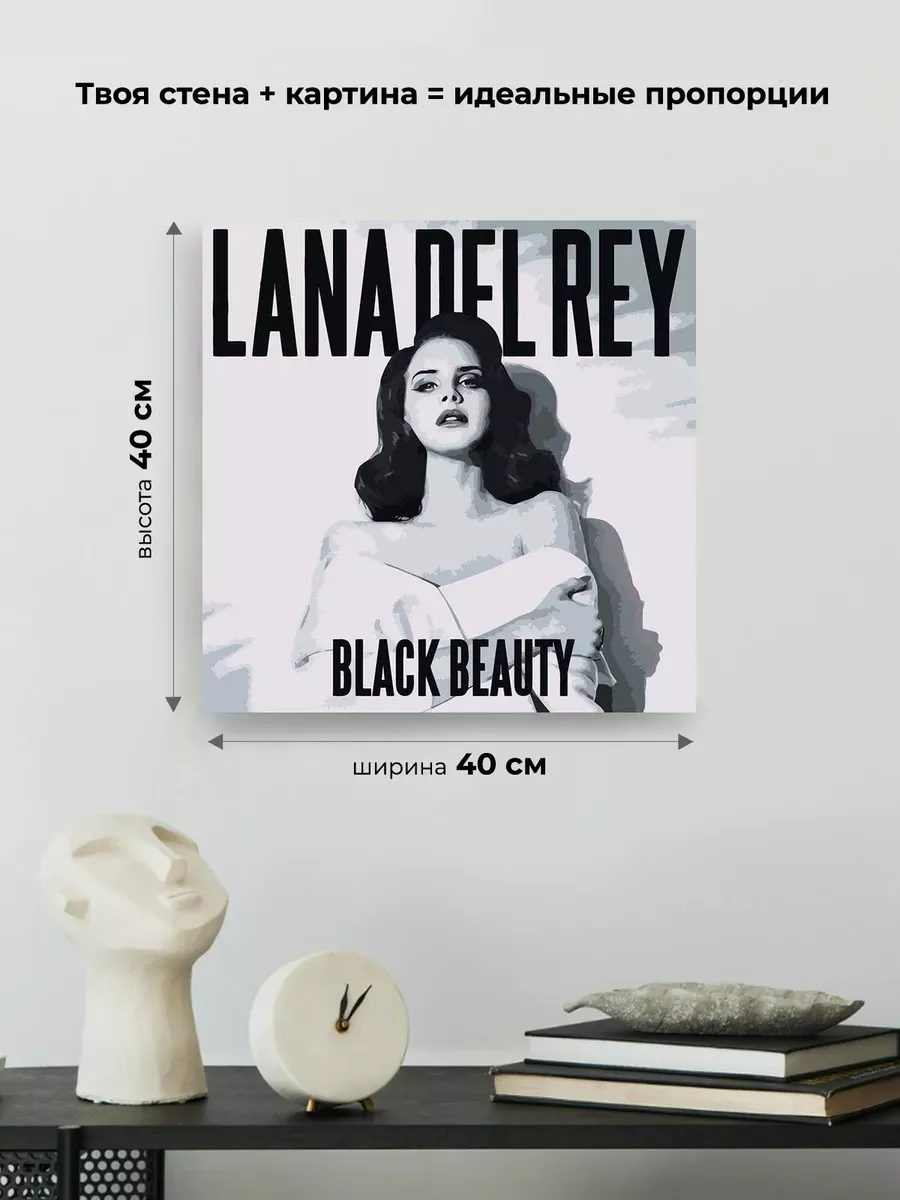 Картина по номерам «Lana Del Rey Лана Дель Рей: обложка чб» — картинка 3