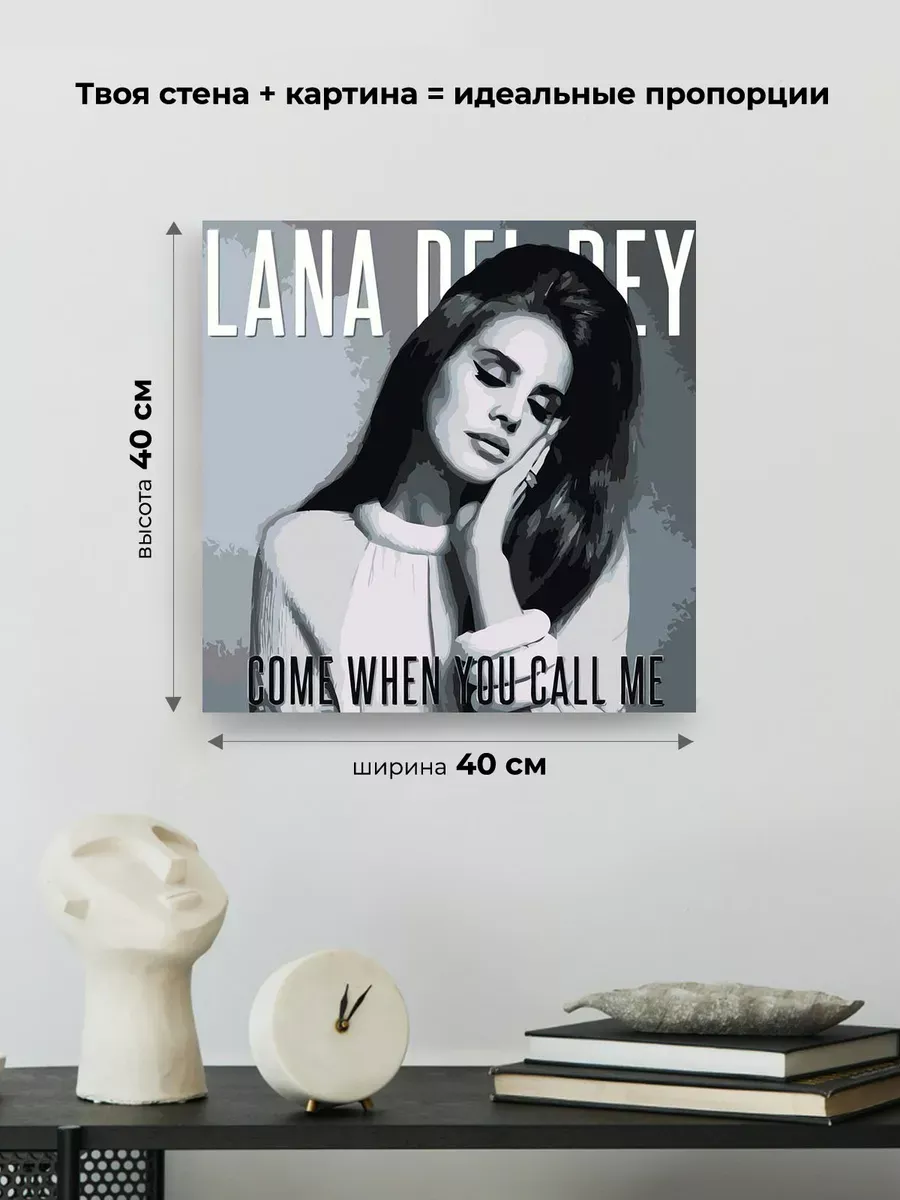 Картина по номерам «Lana Del Rey Лана Дель Рей: обложка чб» — картинка 3
