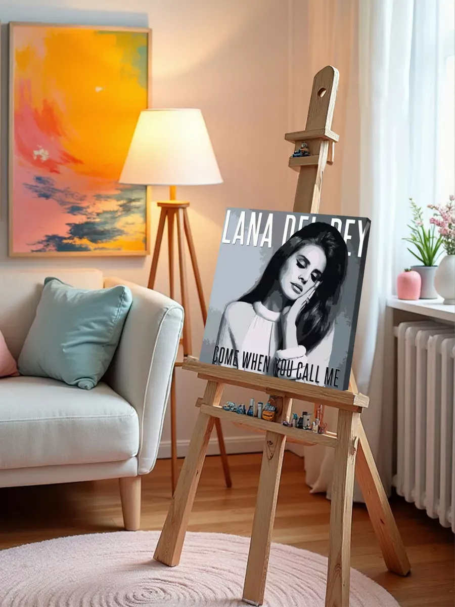 Картина по номерам «Lana Del Rey Лана Дель Рей: обложка чб» — картинка 9