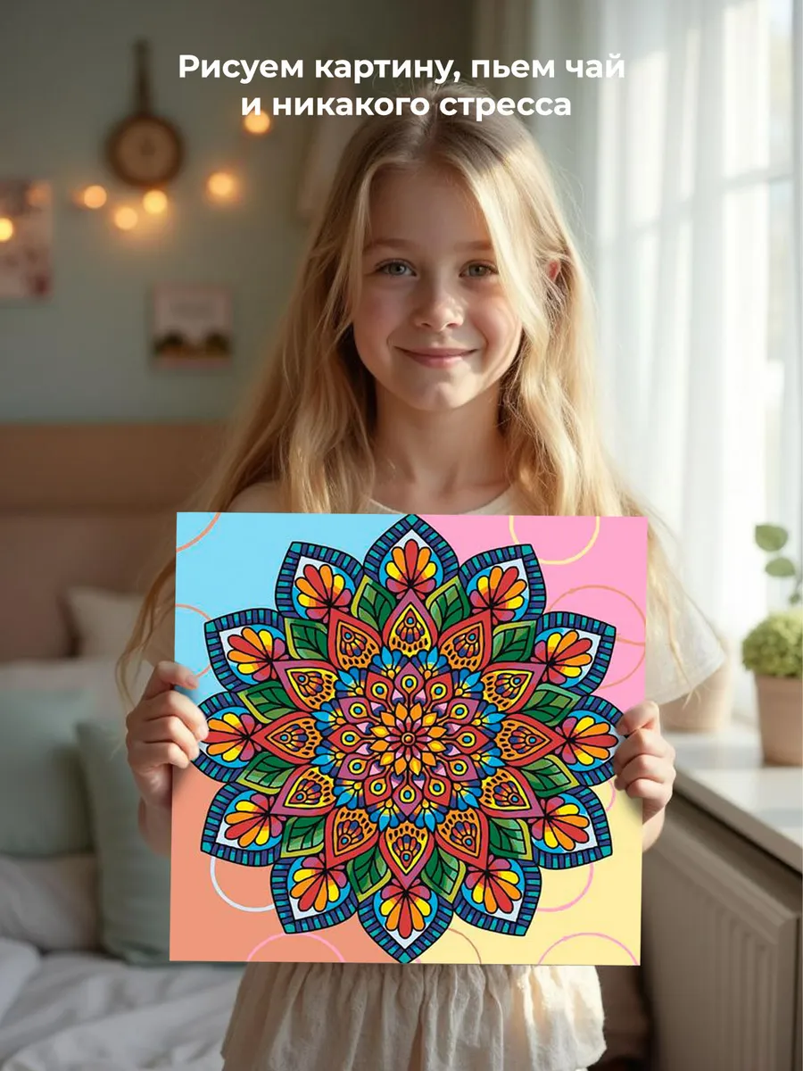 Картина по номерам «Религия, Буддизм: мандала 40x40» — картинка 7