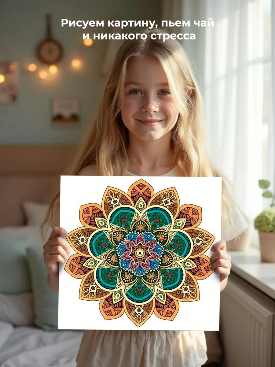 Картина по номерам «Религия, Буддизм: мандала 40x40» — картинка 6