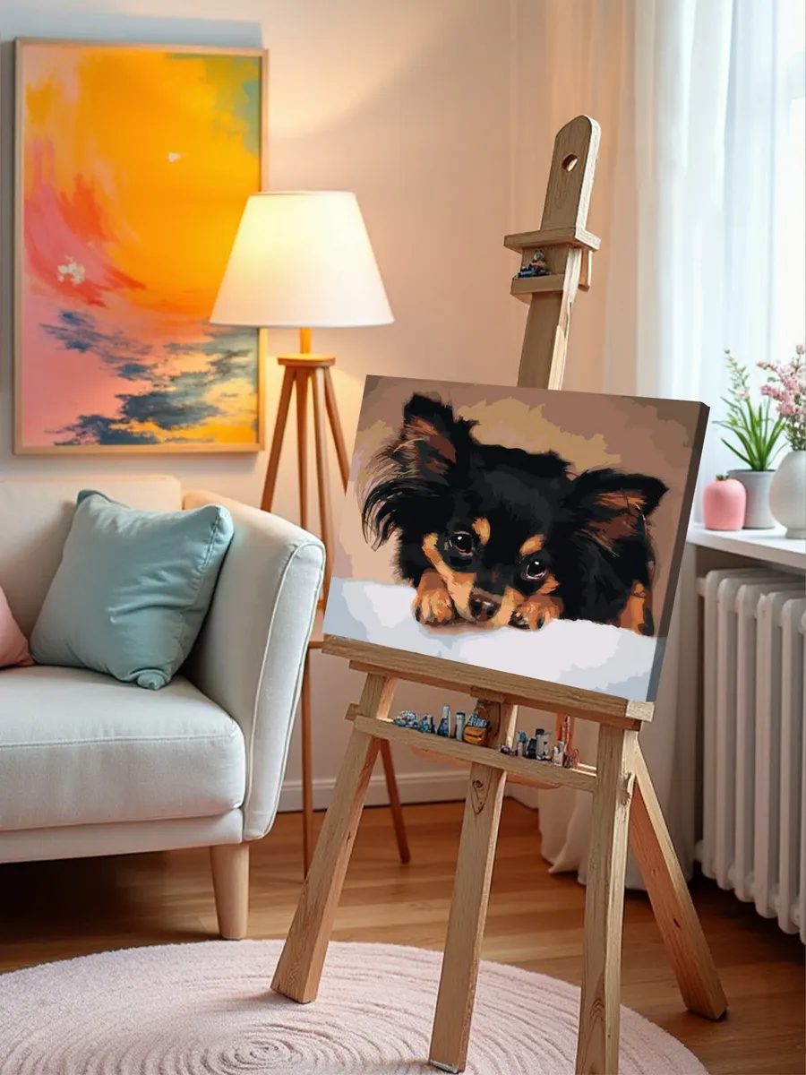 Картина по номерам «Собаки: длинношерстный Той терьер 40x50» — картинка 9