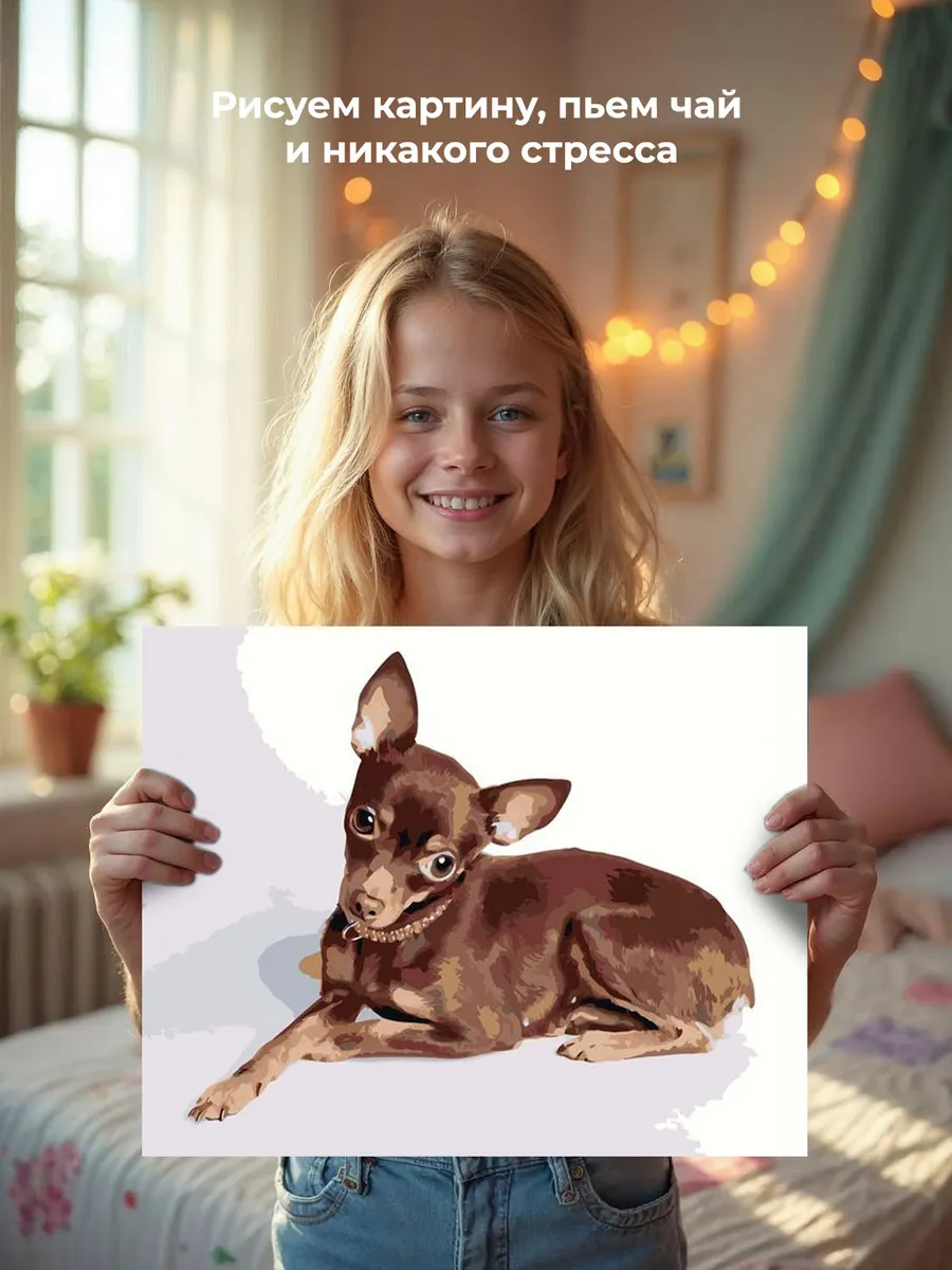 Картина по номерам «Собаки: Той терьер 40x50» — картинка 6