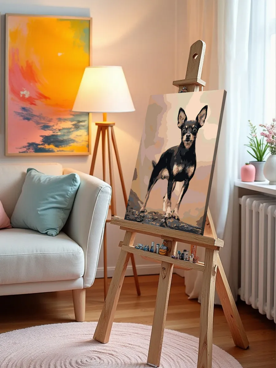 Картина по номерам «Собаки: Той терьер в лесу 40x50» — картинка 9