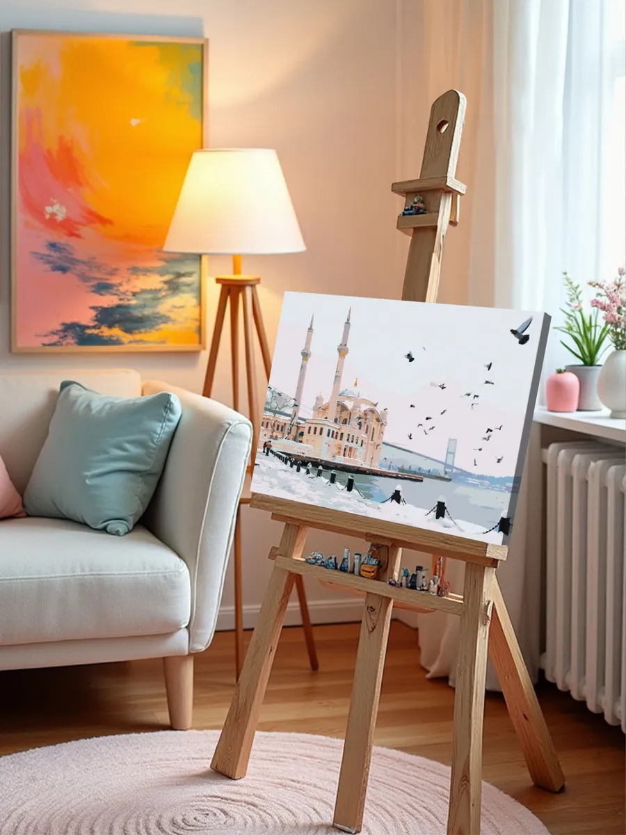 Картина по номерам «Стамбул, Турция: мечеть Ортакёй зимой» — картинка 9