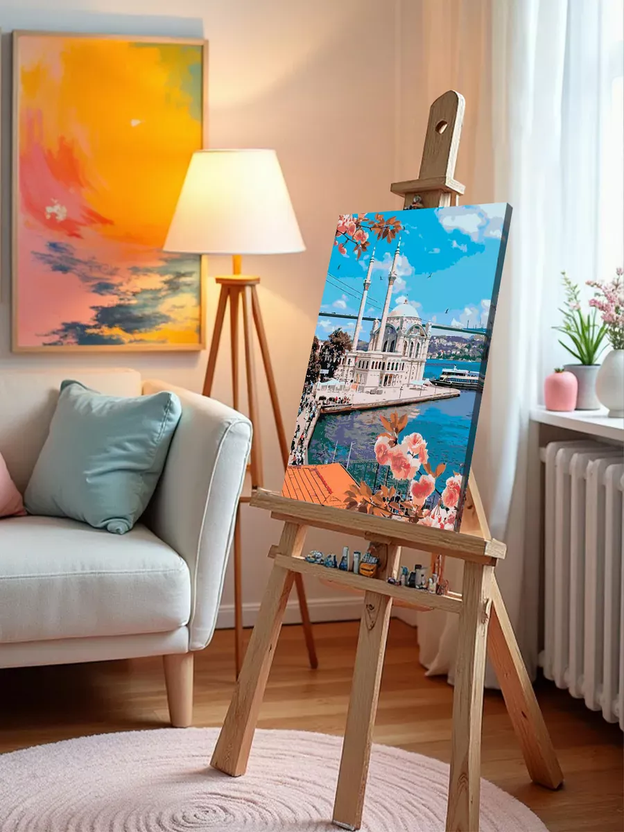 Картина по номерам «Стамбул, Турция: мечеть Ортакёй, цветы» — картинка 9