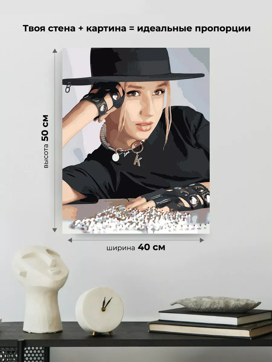 Картина по номерам «Певица Клава Кока: портрет в шляпе» — картинка 3