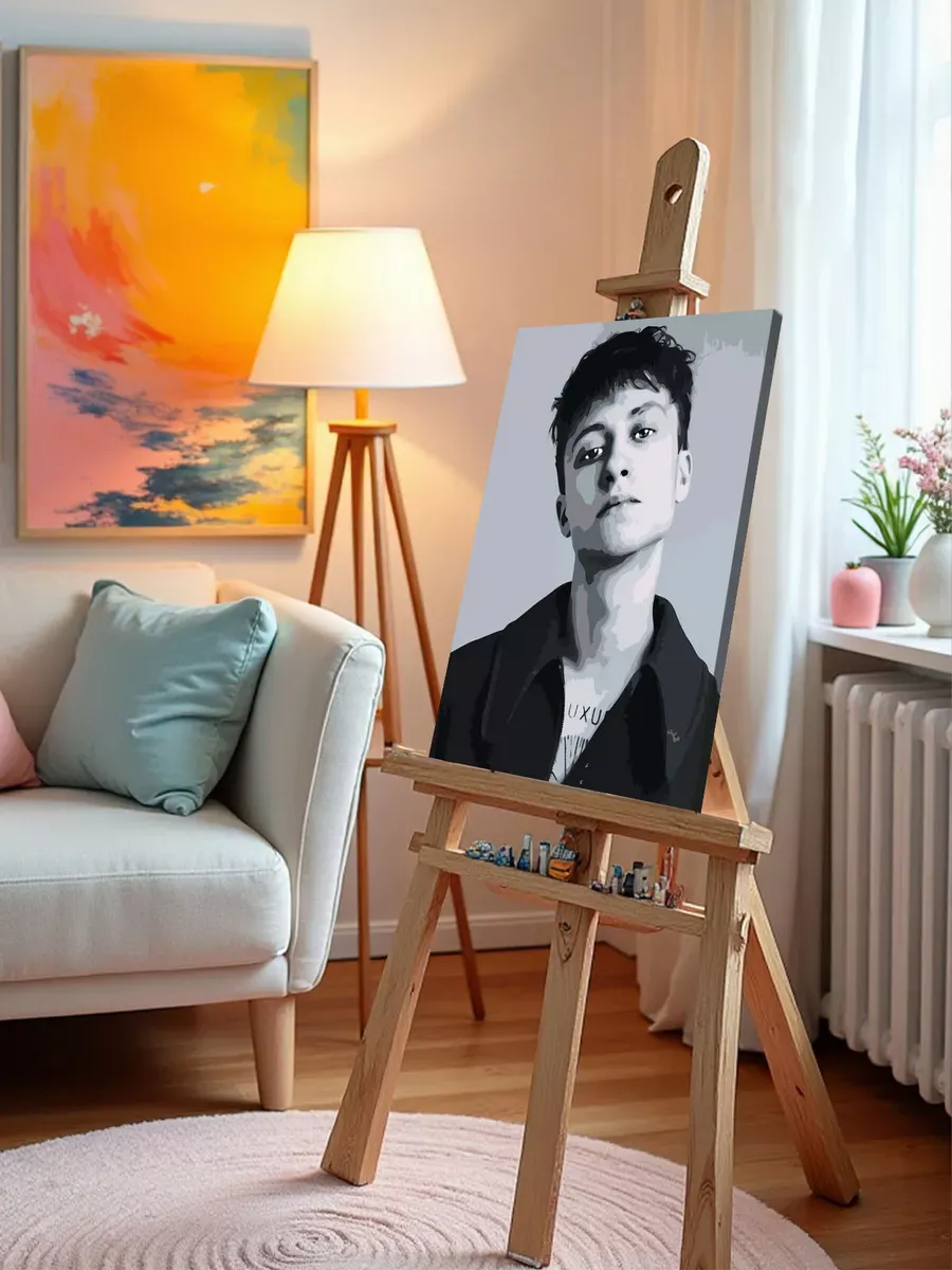 Картина по номерам «Рэпер Бульвар Депо Boulevard Depo: чб» — картинка 9