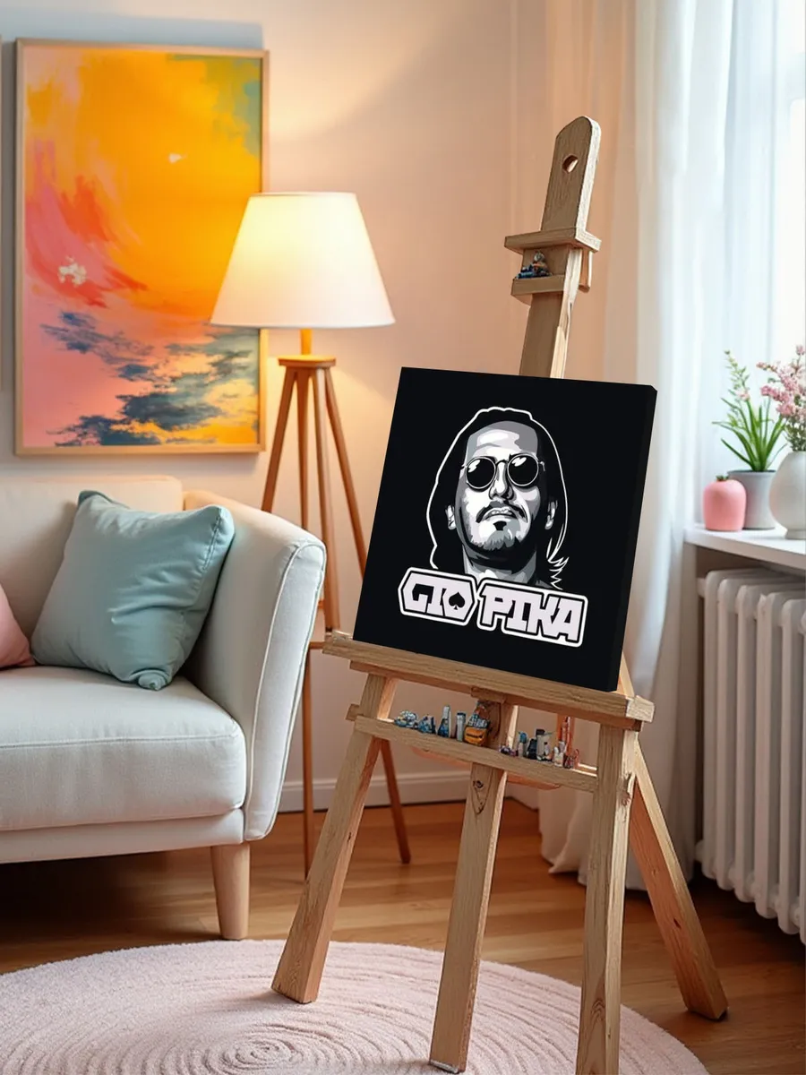 Картина по номерам «Рэпер Гио Пика: чернобелый арт 40x40» — картинка 9