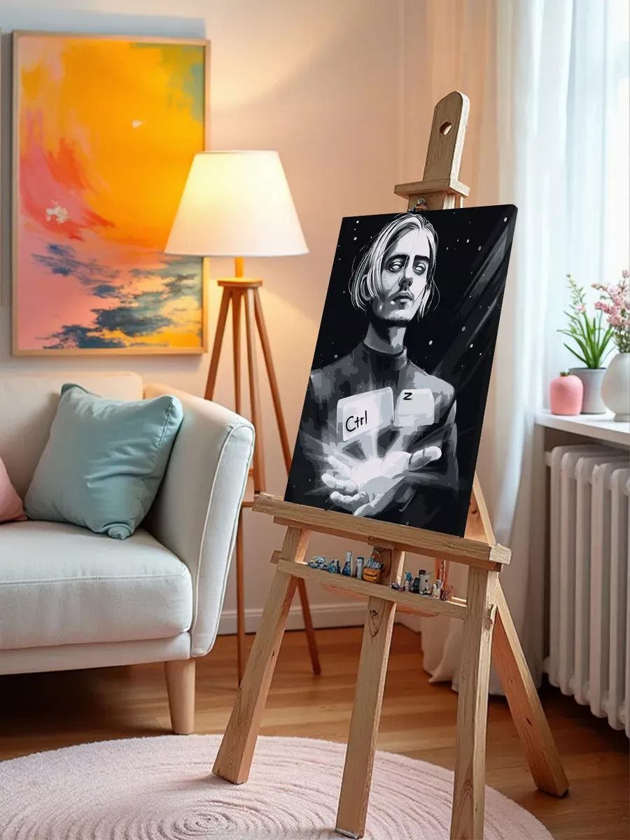 Картина по номерам «Пошлая Молли: Кирилл Бледный чб арт» — картинка 9