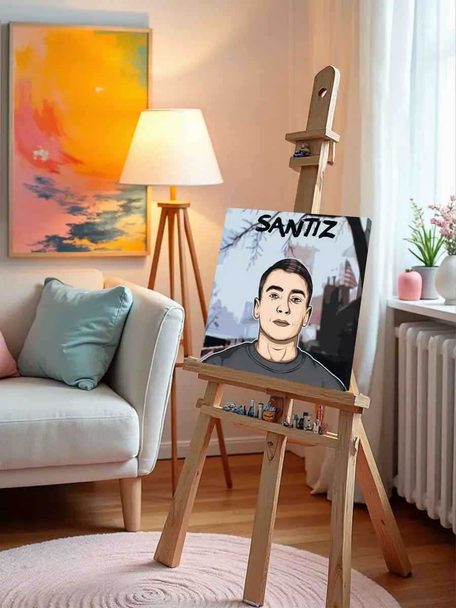 Картина по номерам «Рэпер Сантиз Santiz: арт 40x40» — картинка 9